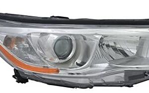 Toyota Head Headlight Passenger Side Bright Chrome-Bezel Highlander/ Hybrid 2014-2016
