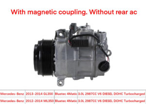 Mercedes R-Class A/C Compressor 7 Groove 3.0T V6 Diesel Without Rear Ac Check Before Order (4S Pn 168321)