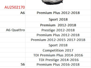 Audi A6 Headlight Hid Headlight Driver Side Without Auto Leveling A6/Quattro/S6 2012-2018 Capa
