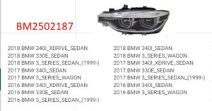 Bmw 3 Headlight LED Driver Side Sedan/Wagon/330E/340I/340I Xddrive All 2016-2018 () (Oe 63 11 7 419 629)