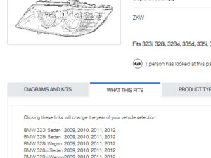 Bmw 3 Headlight Hid Headlight Passenger Side Without Adaptive Sedan/Wagon 2009-2011