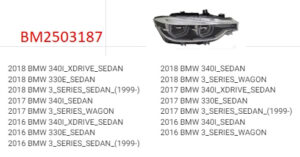 Bmw 3 Headlight LED Passenger Side Sedan/Wagon/330E/340I/340I Xddrive All 2016-2018 () (Oe 63 11 7 419 630)
