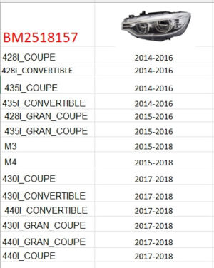 Bmw 4 Headlight LED Driver Side 4 Series 2014-2018 (Oe: 63117377855)