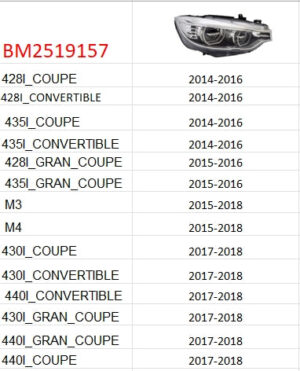 Bmw 4 Headlight LED Passenger Side 4 Series 2014-2018 (Oe 63117377856)