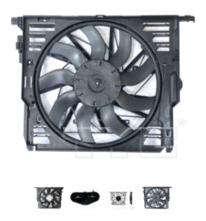 Bmw 7 Rad/Cnd Fan Assy 3.0L Turbocharged W/ Brushless Motor 550I/Gt 10-17 640I 14-19 740I/Li 11-15 (Oe 17 42 599 494)