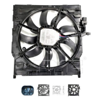 Bmw X6 Dual Rad/Cnd Fan Assly W/ Brushless Motor 3.0L L6 X5 14-18 X6 15-19 (Oe 17 42 7 634 471)