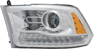 Ram Head Headlight Halogen Projector Style Headlight Driver Side Chrome Pickup-Ram 15-3500 2013-2015