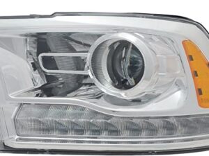 Ram Head Headlight Halogen Projector Style Headlight Driver Side Chrome Pickup-Ram 15-3500 2013-2015