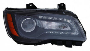 Chrysler Head Headlight Passenger Side Black Bezel Projector-Type 300 2012-2014