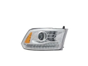 Ram 2013-2015 Headlight Halogen Projector Style Headlight Passenger Side Chrome Pickup-Ram 15-3500 2013-2015