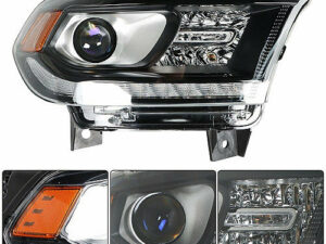Dodge Durango Headlight Halogen Headlight Passenger Side Black Bezel W/ Led Daytime Running Light Without Logo 2016-2020 Capa