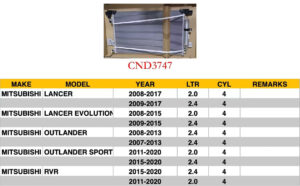 Mitsubishi Rvr Condenser Lancer/Lancer Evolution/Outlander/Rvr