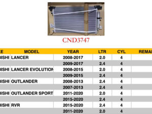 Mitsubishi Rvr Condenser Lancer/Lancer Evolution/Outlander/Rvr