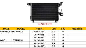 Gmc Terrain Condenser Fits Chevrolet Equinox & Gmcterain