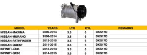 Nissan Quest A/C Compressor 3.5L Maxima/Murano/Pathfinder/Quest/Jx35/Qx60 Check Imgage(4S Pn 68671)