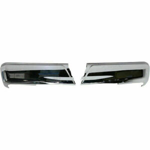 Ford Pickup Bumper Cover Rear 2-Pc Driver Side+Passenger Side Bumper End Set Chrome Steel Without Sensors 2015-2020/Pooice 2018-2020