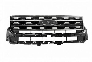 Ford Explorer Grille Painted Silver Gray/Chrome Moldings Base/Xlt/Limited 2016-2017 (Oe Fb5Z8200Ad)