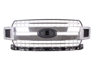 Ford Pickup Grille Chrome Accent Bars/Silver Gray Grid Fot Xlt 2018-2020 (Oe Jl3Z8200Eb)