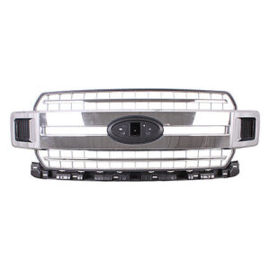 Ford Pickup Grille Chrome Accent Bars/Silver Gray Grid Fot Xlt 2018-2020 (Oe Jl3Z8200Eb)