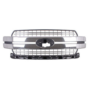 Ford Pickup Grille 2 Chrome Accent Bars Above And Below Main Accent Chrome Bars/Black Grid For Lariat 2018-2020 (Oe Jl3Z8200Gb)