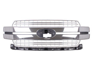 Ford Pickup Grille 2 Chrome Accent Bars Above And Below Main Accent Chrome Bars/Argent Grid For Lariat 2018-2020 (Oe Jl3Z8200Hb)