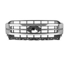Ford Pickup Grille 2-Main Bar Chrome/Black Accent For Lariat 2021-2023 (Oe Ml3Z8200Ea)