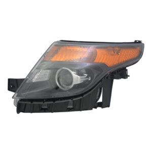 Ford Explorer Headlight Halogen Headlight Driver Side Black Without Logo Sport Pkg 2013-2015