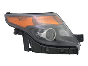 Ford Explorer Headlight Halogen Headlight Passenger Side Black Without Logo Sport Pkg 2013-2015