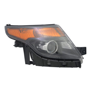 Ford Explorer Headlight Halogen Headlight Passenger Side Black Without Logo Sport Pkg 2013-2015