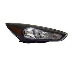 Ford Focus Headlight Halogen Headlight Passenger Side Black W/ Led Daytime Running Light 2015-2018 Capa