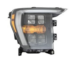 Ford Pickup Headlight LED Passenger Side Black Bezel Without Projector Style 2021-2023 (Oe Ml3Z13008U)
