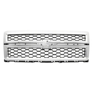 Chevrolet Silverado Grille Chr/Blk Insert For Ls/Lt/Ltz/Work Truck Without Rallye Silvr. 1500 14-15