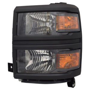 Chevrolet Silverado Headlight Halogen Headlight Driver Side Black Silverado_1500 2014-2015 Capa