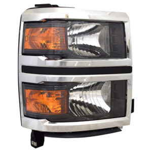 Chevrolet Silverado Headlight Halogen Headlight Passenger Side Chrome 1500 2014-2015 Capa