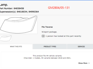 Chevrolet Traverse Tail Light Passenger Side W/ Redline Traverse 2018-2021