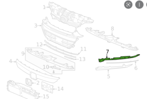 Honda Accord Headlight Molding Passenger Side Textured Black Base Sedan/Hyb 2021-2022
