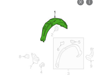 Honda Cr-V Fender Driver Side Liner Heat Formed Crv 2012-2016