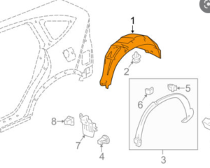Hyundai Elantra Fender Passenger Side Liner Korea Built 1.4T/2.0L Sedan 2017-2018