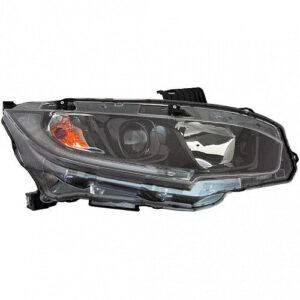 Honda Civic Headlight Halogen Headlight Passenger Side Black Bezel Sedan/Hatchback 2019-2021 Coupe 2019-2020