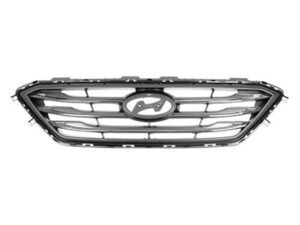 Hyundai Sonata Front Grille Ptd-Silver-Gray With Chr/Blk Mlding Without Auto Cruise Sport 15-17