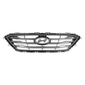 Hyundai Sonata Front Grille Ptd-Silver-Gray With Chr/Blk Mlding Without Auto Cruise Sport 15-17