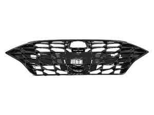 Hyundai Sonata Grille For Sel/Sel Plus/Sport Without Camera/Sensor Gloss Black 2020-2023
