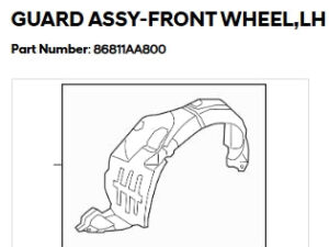Hyundai Elantra Fender Driver Side Liner Vacuum /Insulation Foam 1.6T N-Line Sedan 2021-2023