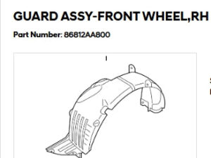 Hyundai Elantra Fender Passenger Side Liner Vacuum /Insulation Foam 1.6T N-Line Sedan 2021-2023