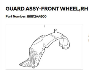 Hyundai Elantra Fender Passenger Side Liner Vacuum /Insulation Foam 1.6T N-Line Sedan 2021-2023