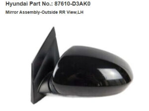 Hyundai Tucson Mirror Driver Side Paint-to-Match Cover Power/Bsd/Heated Tucson 2019-2021