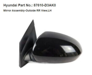 Hyundai Tucson Mirror Driver Side Paint-to-Match Cover Power/Bsd/Heated Tucson 2019-2021