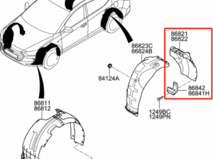 Hyundai Elantra Fender Driver Side Liner Korea Built 1.4T/2.0L Sedan 2017-2018