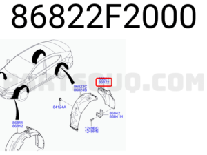 Hyundai Elantra Fender Passenger Side Liner Korea Built 1.4T/2.0L Sedan 2017-2018