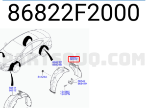 Hyundai Elantra Fender Passenger Side Liner Korea Built 1.4T/2.0L Sedan 2017-2018